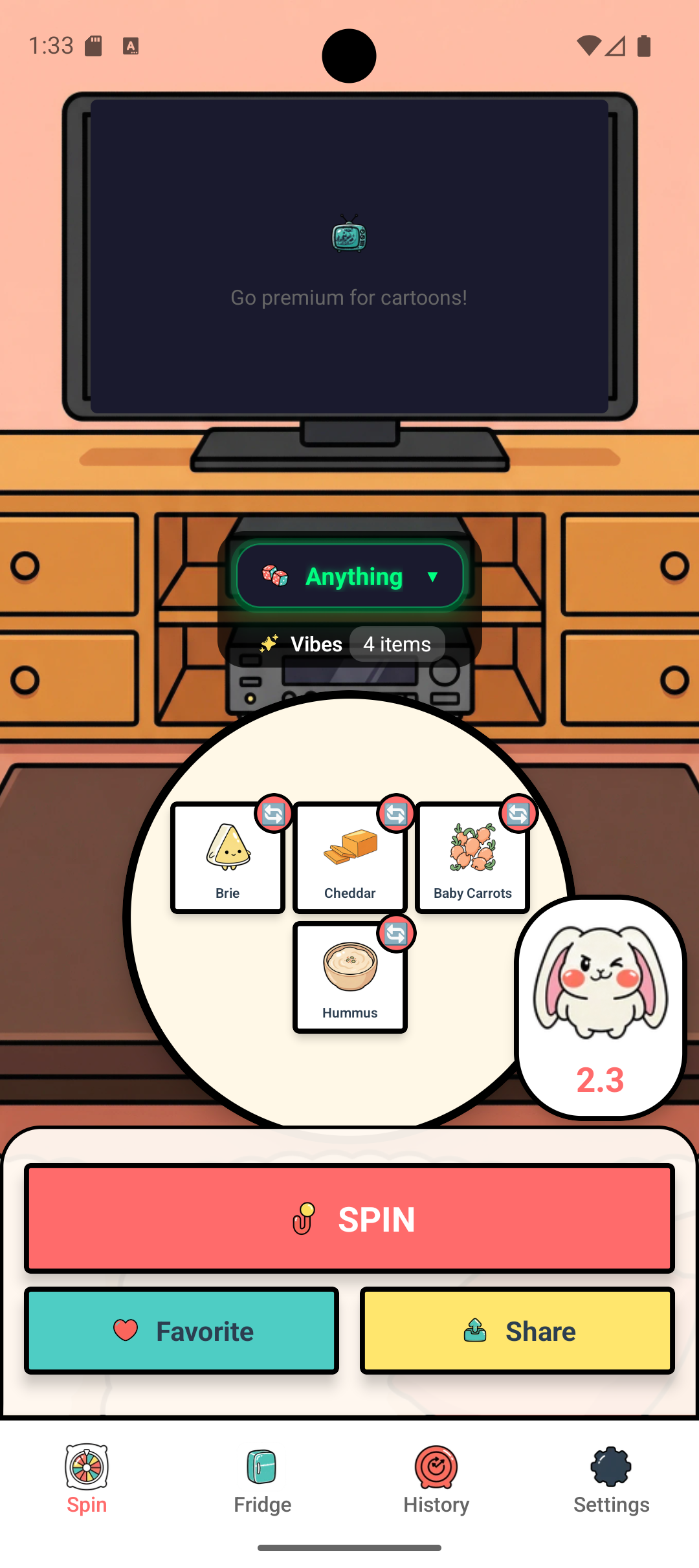 Girl Dinner App - Spin your snack plate