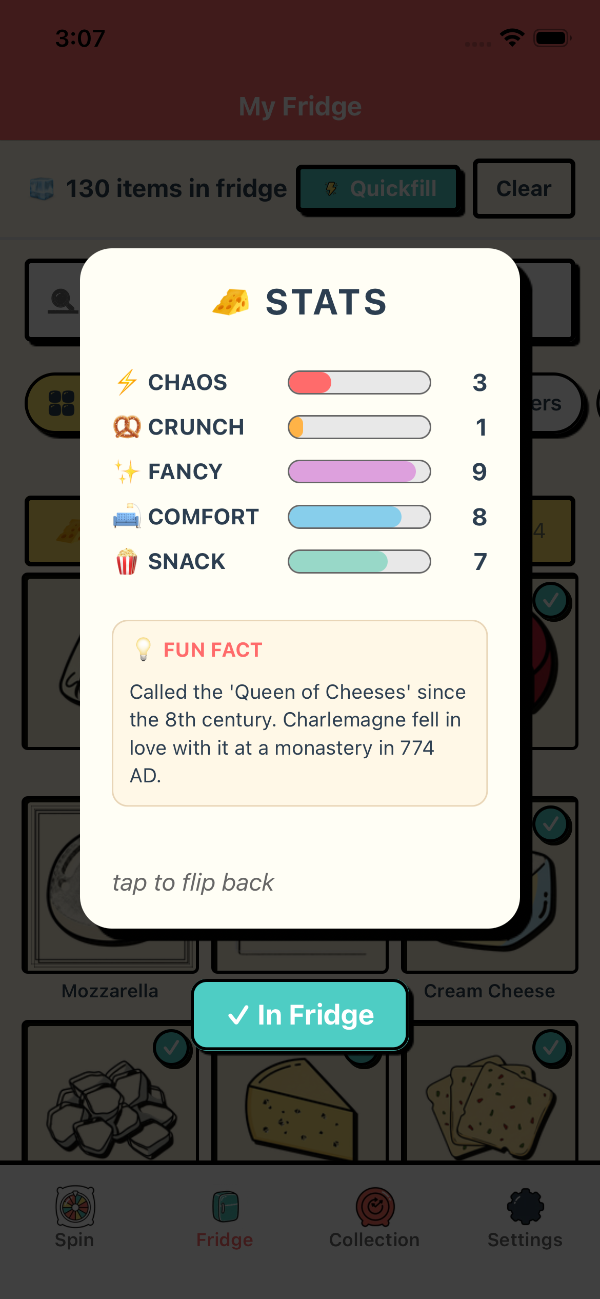Girl Dinner App - Track your stats